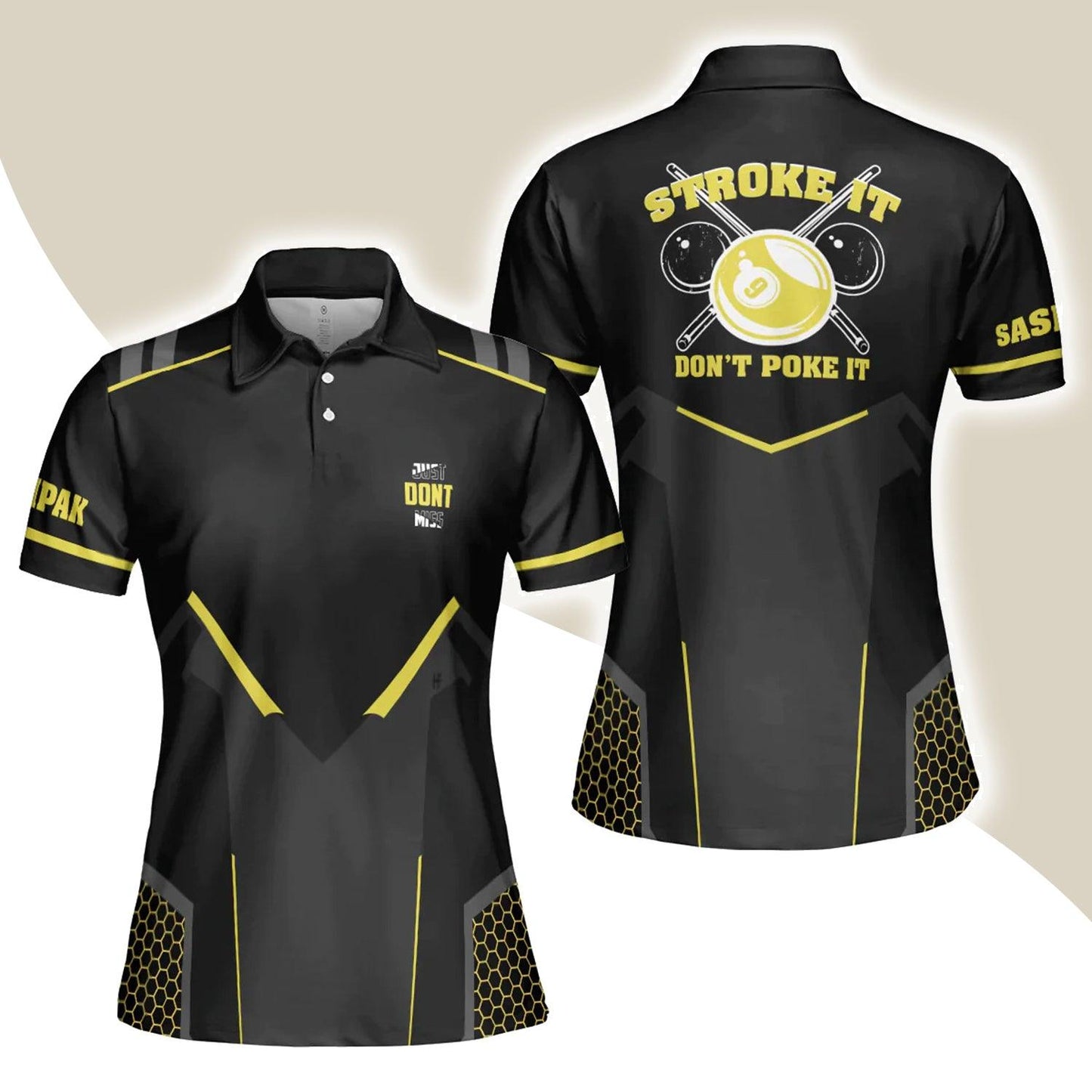 Billiard Women Polo Shirt, Just Don't Miss Stroke It Don't Poke It Short Sleeve Shirt, Billiards Ball 9 Shirt For Ladies, Billiards Lovers - Amzanimalsgift