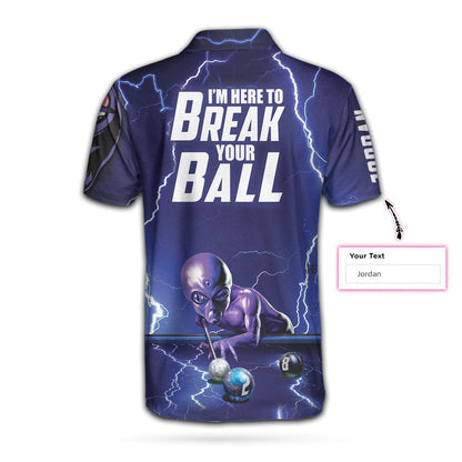 Billiards Custom Polo Shirt, Personalized Billiards Gift, I'm Here To Break Your Balls, Cool Billiards Shirt Design, Best Gift For Billiards Lovers - Amzanimalsgift