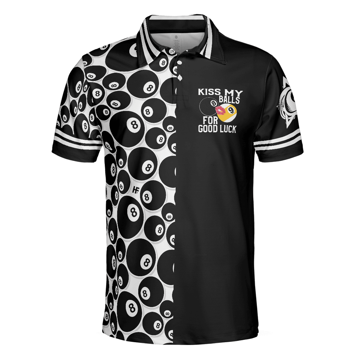 Billiards Men Polo Shirt, 8 Ball Pattern ATM Polo Shirt, Kid My Balls For Good Luck Men Polo Shirt, Best Gift For Billiards Lovers - Amzanimalsgift
