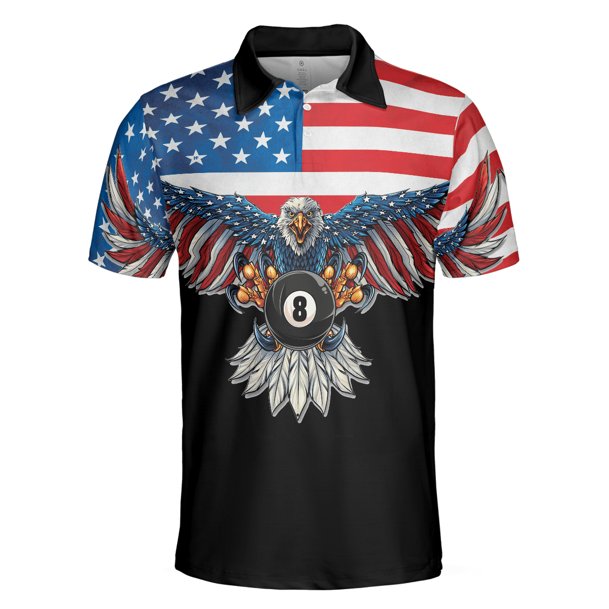 Billiards Men Polo Shirt, American Eagle, Cool American Flag Billiards Shirt For Men, Best Billiards Gift Idea, Gift For Billiards Lovers - Amzanimalsgift