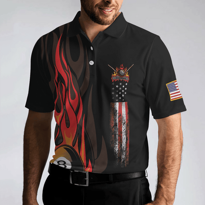 Billiards Men Polo Shirt, American Flag, Billiards Ball Flame, Eat Sleep Pool Repeat, 8 Ball Pool Billiards Polo Shirts, Gift For Billiards Lovers - Amzanimalsgift