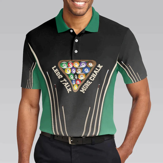 Billiards Men Polo Shirt, Billiards Balls, Less Talk More Chalk Men Polo Shirt, Best Billiards Shirt For Male, Billiard Lovers, Billiards Players - Amzanimalsgift