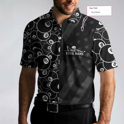 Billiards Men Polo Shirt, Billiards Dead Stroke Polo Shirt - Personalized Black Billiards Polo Shirt For Men, Cool Custom Billiards Team Polo Shirt - Amzanimalsgift