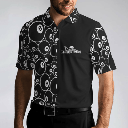 Billiards Men Polo Shirt, Billiards Skeleton Dead Stroke Men Polo Shirt, 8-ball Polo Shirt, Best Billiards Shirt For Men - Amzanimalsgift