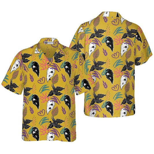 Bird Skull Hawaiian Shirt, Bird Pattern Hawaiian Shirt, Colorful Summer Aloha Shirt - Perfect Gift For Husband, Wife, Friend, Family - Amzanimalsgift