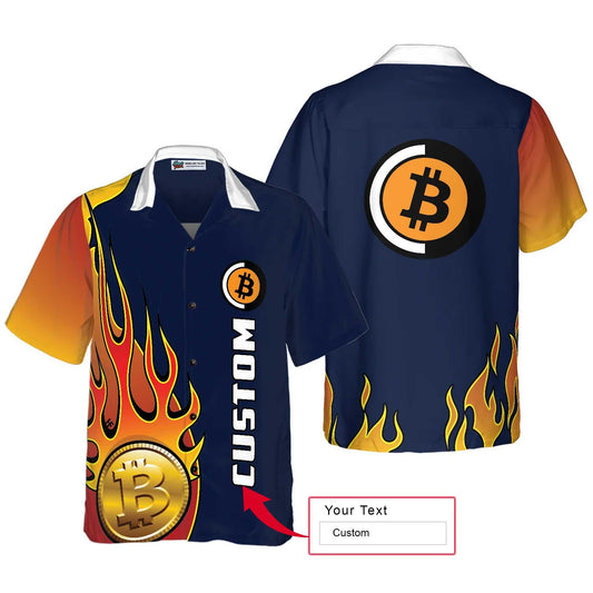 Bitcoin Logo Custom Aloha Hawaiian Shirt For Summer, Personalized Colorful Hawaiian Shirt Outfit For Men Women, Gift For Friend, Team, Family - Amzanimalsgift