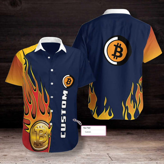 Bitcoin Logo Custom Name Hawaiian Shirt, Personalized Colorful Summer Aloha Shirt For Men Women, Perfect Gift For Friend, Family, Husband, Wife - Amzanimalsgift