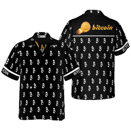 Bitcoin Pattern Aloha Hawaiian Shirt For Summer, Colorful Hawaiian Shirt Outfit For Men Women, Gift For Friend, Team, Family - Amzanimalsgift