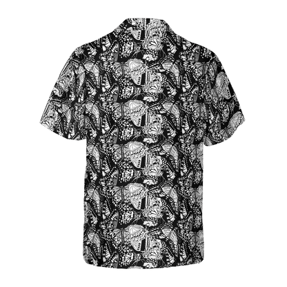 Black And White Butterfly Hawaiian Shirt, Colorful Summer Aloha Shirts For Men Women, Perfect Gift For Husband, Wife, Boyfriend, Friend - Amzanimalsgift