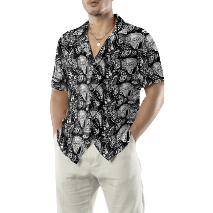 Black And White Butterfly Hawaiian Shirt, Colorful Summer Aloha Shirts For Men Women, Perfect Gift For Husband, Wife, Boyfriend, Friend - Amzanimalsgift