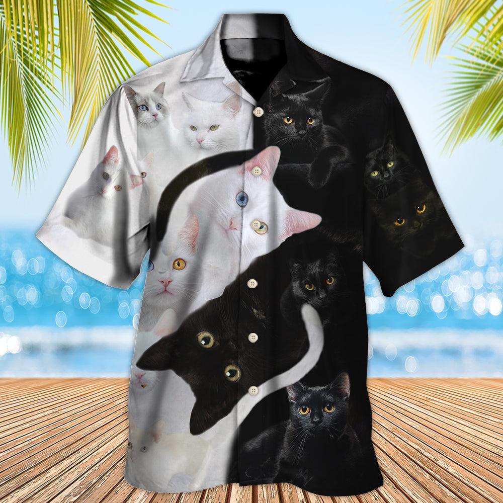 Black And White Cat Are Better Than Aloha Hawaiian Shirt For Summer, Colorful Cool Cat Hawaiian Shirts Outfit For Men Women, Friend, Cat Lover - Amzanimalsgift
