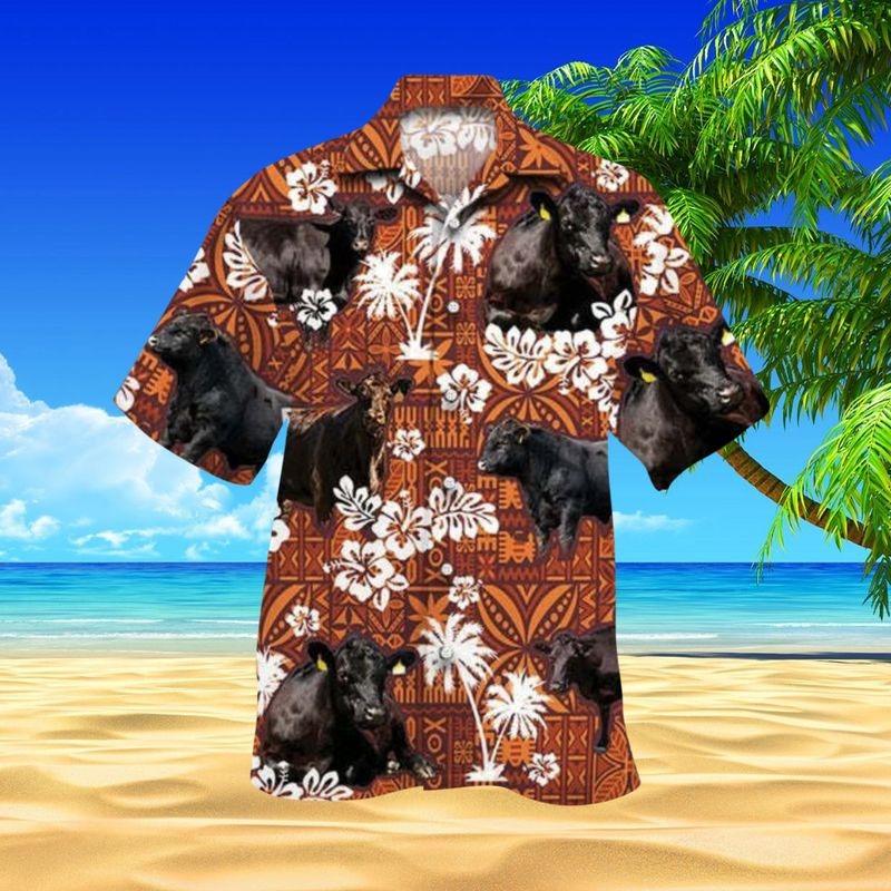 Black Angus Cattle Aloha Hawaiian Shirt - Black Cow Hawaiian Shirt, Tropical Flower Hawaiian Shirt For Men & Women, Cattle Lover, Fammer - Amzanimalsgift