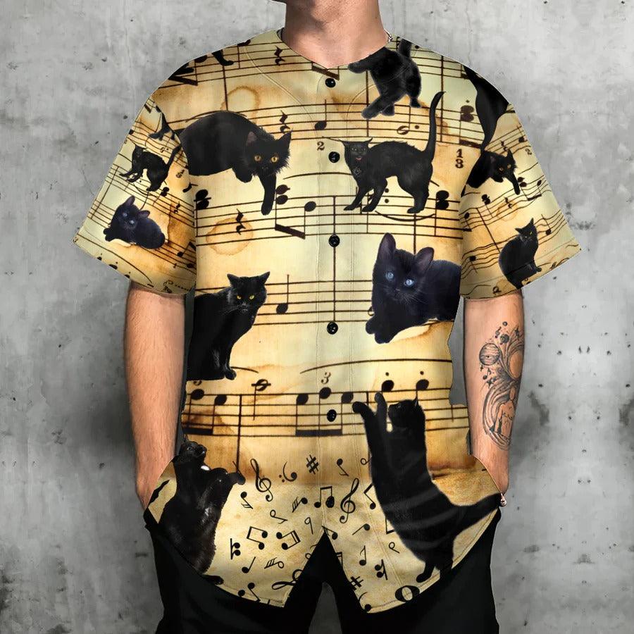 Black Cat Baseball Jersey, Black Cat Scary, Music Song Baseball Jersey For Men And Women - Perfect Gift For Black Cat Lovers - Amzanimalsgift