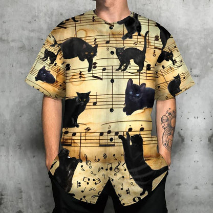 Black Cat Baseball Jersey, Black Cat Scary, Music Song Baseball Jersey For Men And Women - Perfect Gift For Black Cat Lovers - Amzanimalsgift