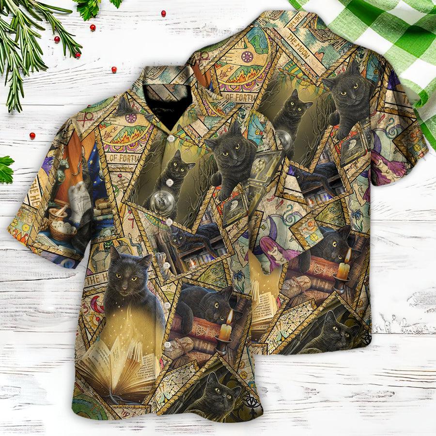 Black Cat Hawaiian Shirt For Summer, Beautiful Cat Hawaiian Shirts Outfit For Men Women, Friend, Team, Cat Lovers - Amzanimalsgift