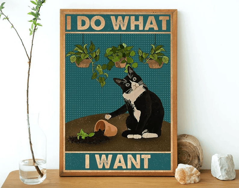 Black Cat Portrait Canvas - Black Cat I Do What I Want, Cute Black Cat - Perfect Gift For Black Cat Lovers, Cat Lovers, Owners - Amzanimalsgift
