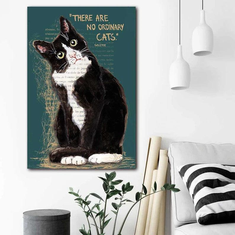 Black Cat Portrait Canvas - Black Cat There Are No Ordinary Cats - Perfect Gift For Black Cat Lovers, Black Cat Owners, Cat Lovers - Amzanimalsgift