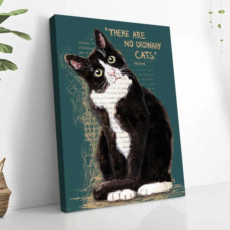Black Cat Portrait Canvas - Black Cat There Are No Ordinary Cats - Perfect Gift For Black Cat Lovers, Black Cat Owners, Cat Lovers - Amzanimalsgift