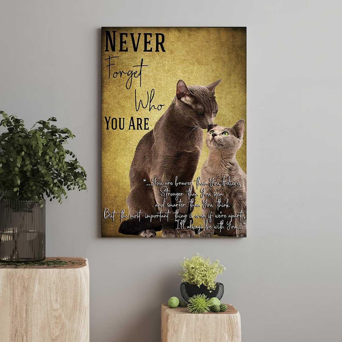 Black Cat Portrait Canvas, Cats never forget who you are Portrait Canvas, Premium Wrapped Canvas - Gift For Family, Cat Lovers - Amzanimalsgift