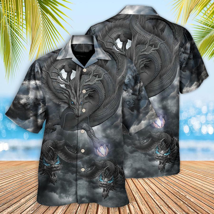 Black Dragon Hawaiian Shirt For Summer, Always Be A Dragon Hawaiian Shirts Outfit For Men Women, Dragon Lovers - Amzanimalsgift