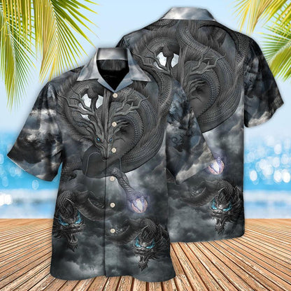 Black Dragon Hawaiian Shirt For Summer, Always Be A Dragon Hawaiian Shirts Outfit For Men Women, Dragon Lovers - Amzanimalsgift
