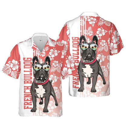 Black French Bulldog Aloha Hawaiian Shirts For Summer, Hibiscus Flower Hawaiian Set Holiday Outfits For Men Women, Gift For Dog Lovers, Dog Mom Dad - Amzanimalsgift