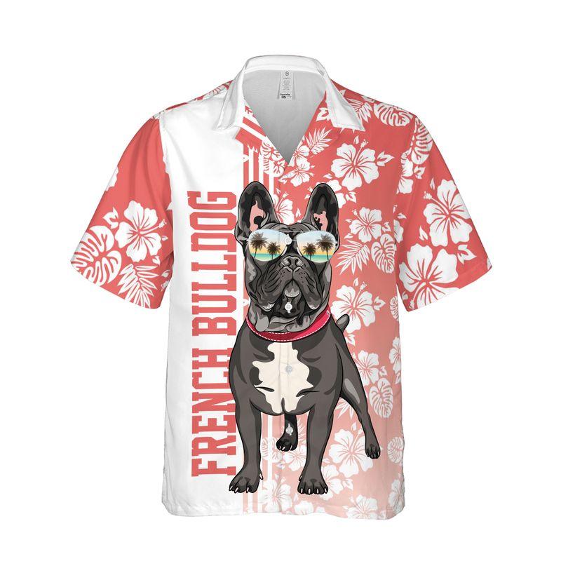 Black French Bulldog Aloha Hawaiian Shirts For Summer, Hibiscus Flower Hawaiian Set Holiday Outfits For Men Women, Gift For Dog Lovers, Dog Mom Dad - Amzanimalsgift