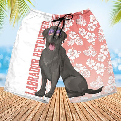 Black Labrador Retriever Aloha Hawaiian Shirt - Tropical Leaves Hawaiian Shirt, Labrador Sunglass Hawaiian Shirt For Men & Women, Labrador Lover - Amzanimalsgift