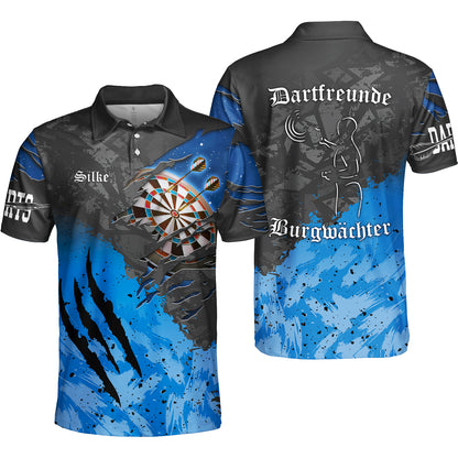 Customized Darts Polo Shirt Multicolor For LG Silke Team