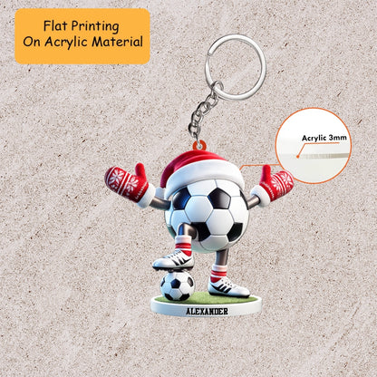 Personalized Soccer Christmas Ornament, Christmas Soccer Ball, Custom Ornament Christmas Gift, Keychain Soccer, Car Ornament Soccer