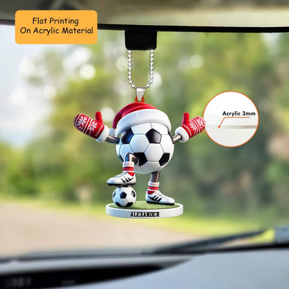 Personalized Soccer Christmas Ornament, Christmas Soccer Ball, Custom Ornament Christmas Gift, Keychain Soccer, Car Ornament Soccer
