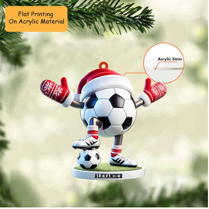 Personalized Soccer Christmas Ornament, Christmas Soccer Ball, Custom Ornament Christmas Gift, Keychain Soccer, Car Ornament Soccer