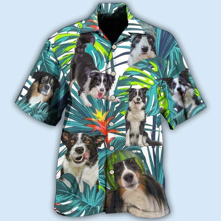 Border Collie Aloha Hawaii Shirt - Border Collie Dog Tropical Leaf Lover Hawaiian Shirt For Summer - Perfect Gift For Dog Lovers, Friend, Family - Amzanimalsgift