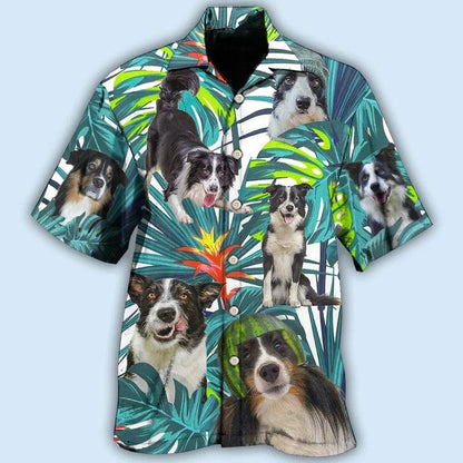 Border Collie Aloha Hawaii Shirt - Border Collie Dog Tropical Leaf Lover Hawaiian Shirt For Summer - Perfect Gift For Dog Lovers, Friend, Family - Amzanimalsgift