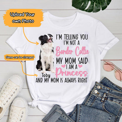 Border Collie Unisex T Shirt Custom - Customize Name & Photo I'm Telling You I'm Not A Border Collie Personalized Unisex T Shirt - Gift For Dog Lovers, Friend, Family - Amzanimalsgift