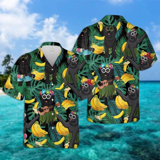 Bouvier des Flandre Hawaiian Shirt, Tropical Summer Leaves Aloha Shirt For Men - Perfect Gift For Bouvier des Flandre Lovers, Friends, Family - Amzanimalsgift