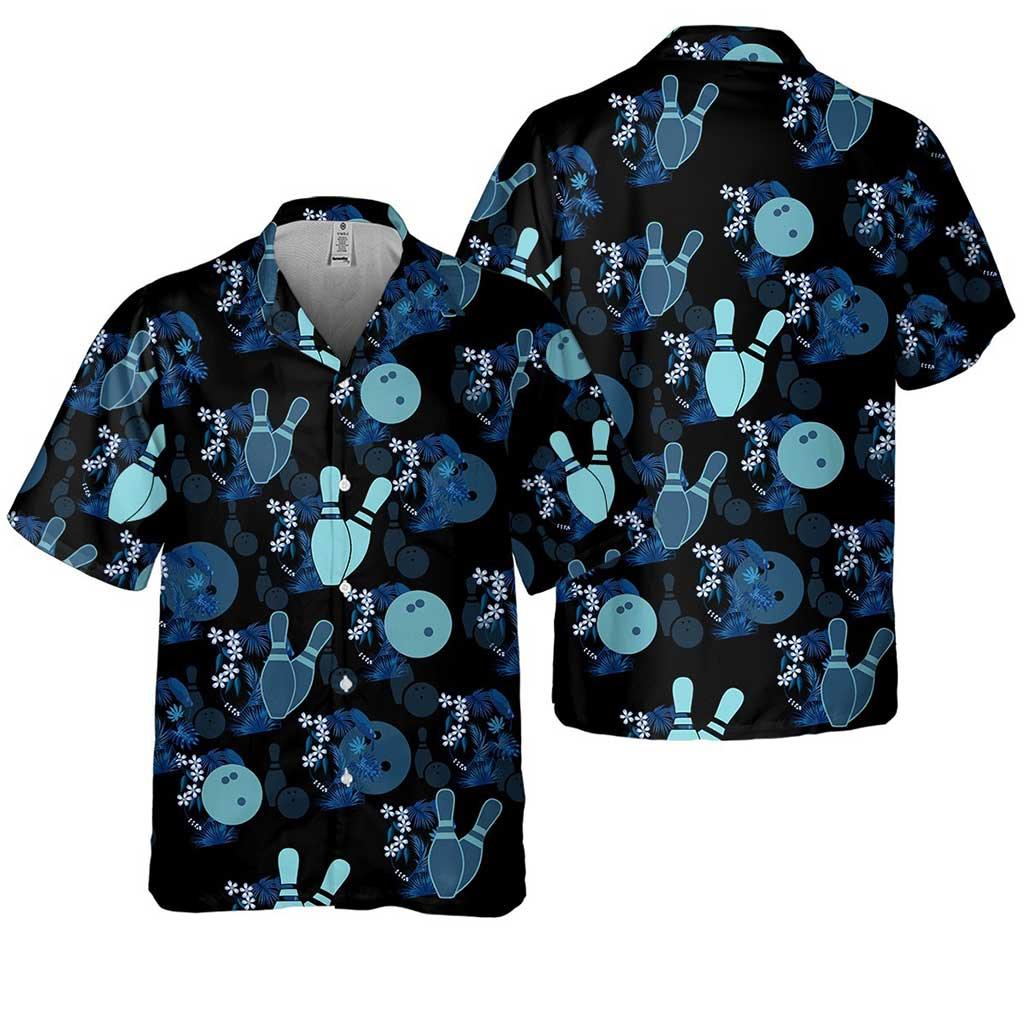 Bowling Aloha Hawaiian Shirt - Cool Bowling Ball And Tropical Flower Hawaiian Shirt For Men & Women, Bowling Lover - Amzanimalsgift