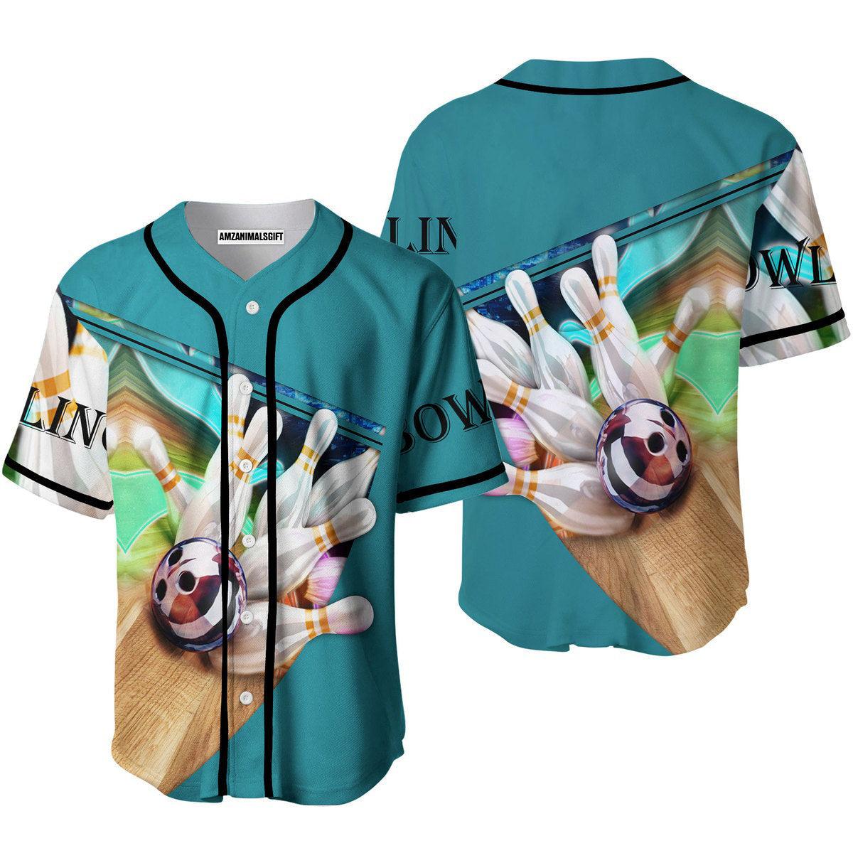 Bowling Baseball Jersey, Bowling and Pins Baseball Jersey For Men And Women - Perfect Gift For Bowling Lovers, Bowlers - Amzanimalsgift
