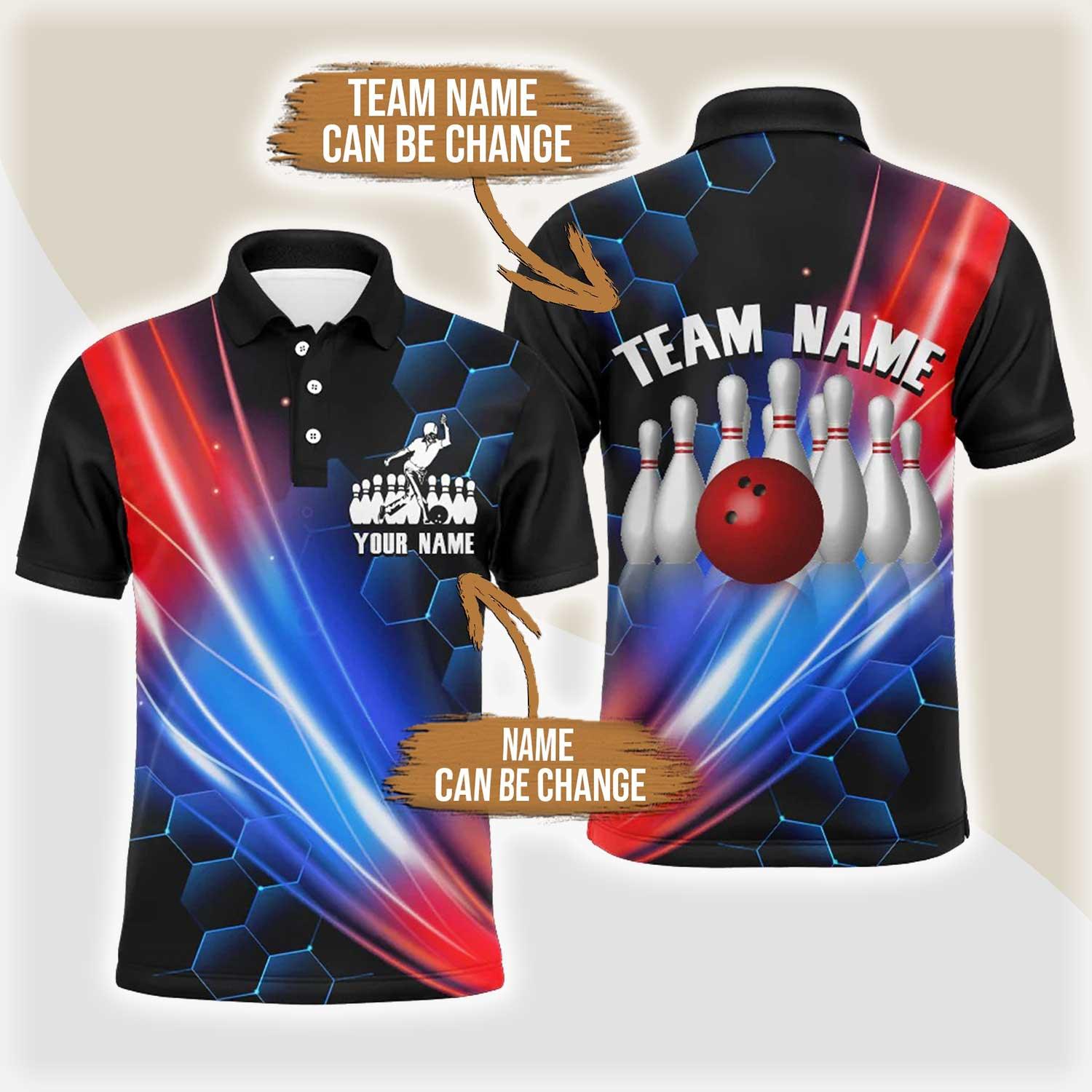 Bowling Custom Men Polo Shirt - Custom Bowling Shirt For Team Personalized Bowling Polo Shirt - Gift For Friend, Family - Amzanimalsgift