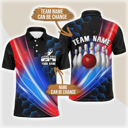 Bowling Custom Men Polo Shirt - Custom Bowling Shirt For Team Personalized Bowling Polo Shirt - Gift For Friend, Family - Amzanimalsgift
