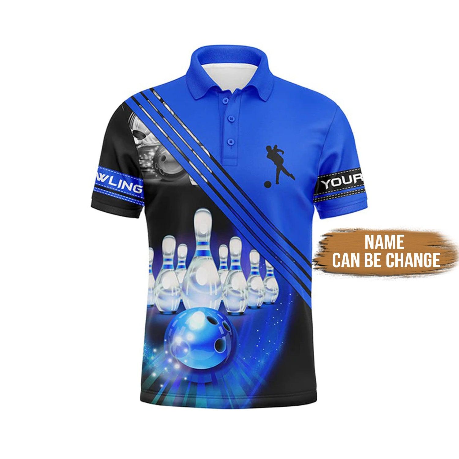 Bowling Custom Men Polo Shirt - Custom Bowling Shirts For Men Bowling Ball And Pins Personalized Bowling Polo Shirt - Perfect Gift For Friend, Family - Amzanimalsgift