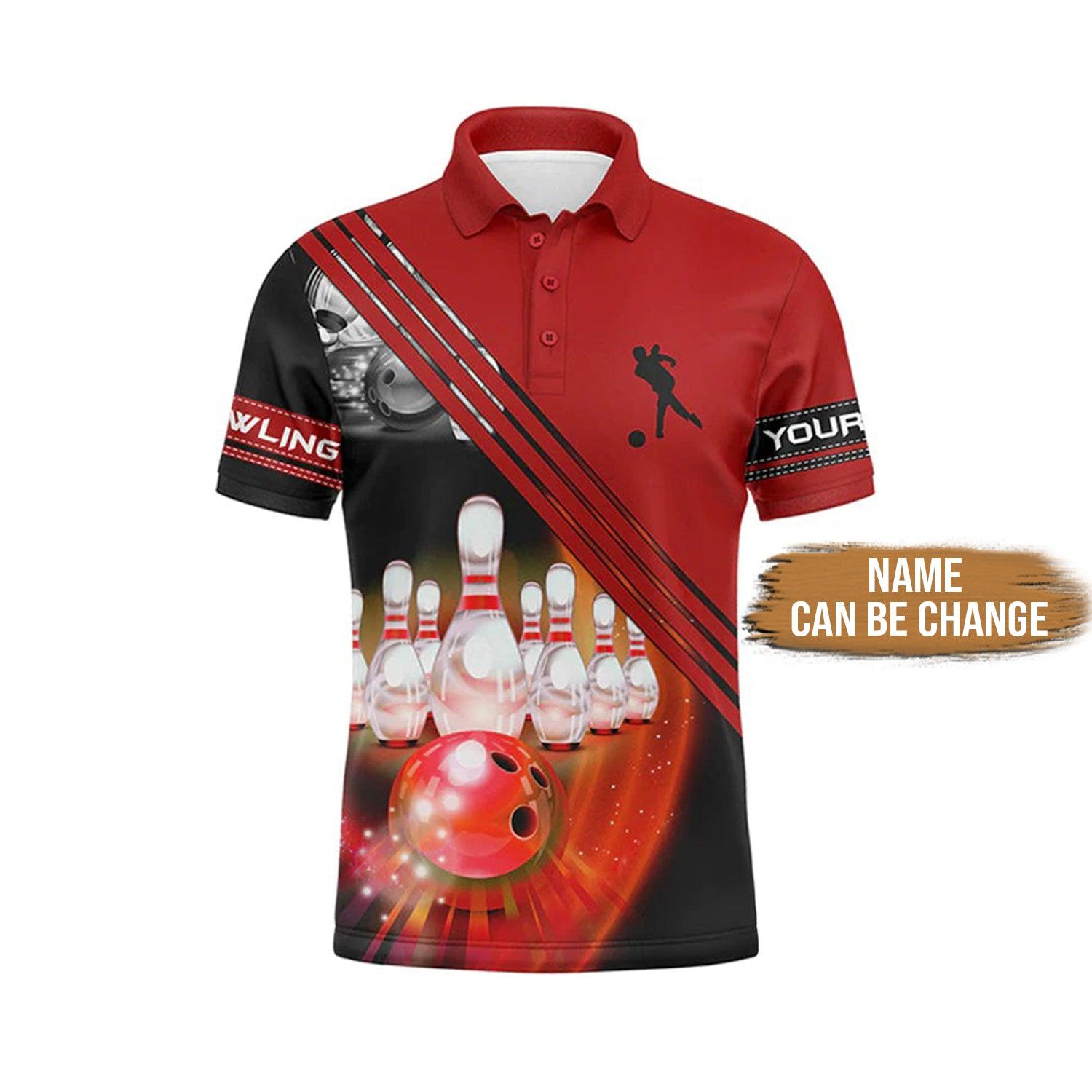 Bowling Custom Men Polo Shirt - Custom Bowling Shirts For Men Bowling Ball And Pins Personalized Bowling Polo Shirt - Perfect Gift For Friend, Family - Amzanimalsgift