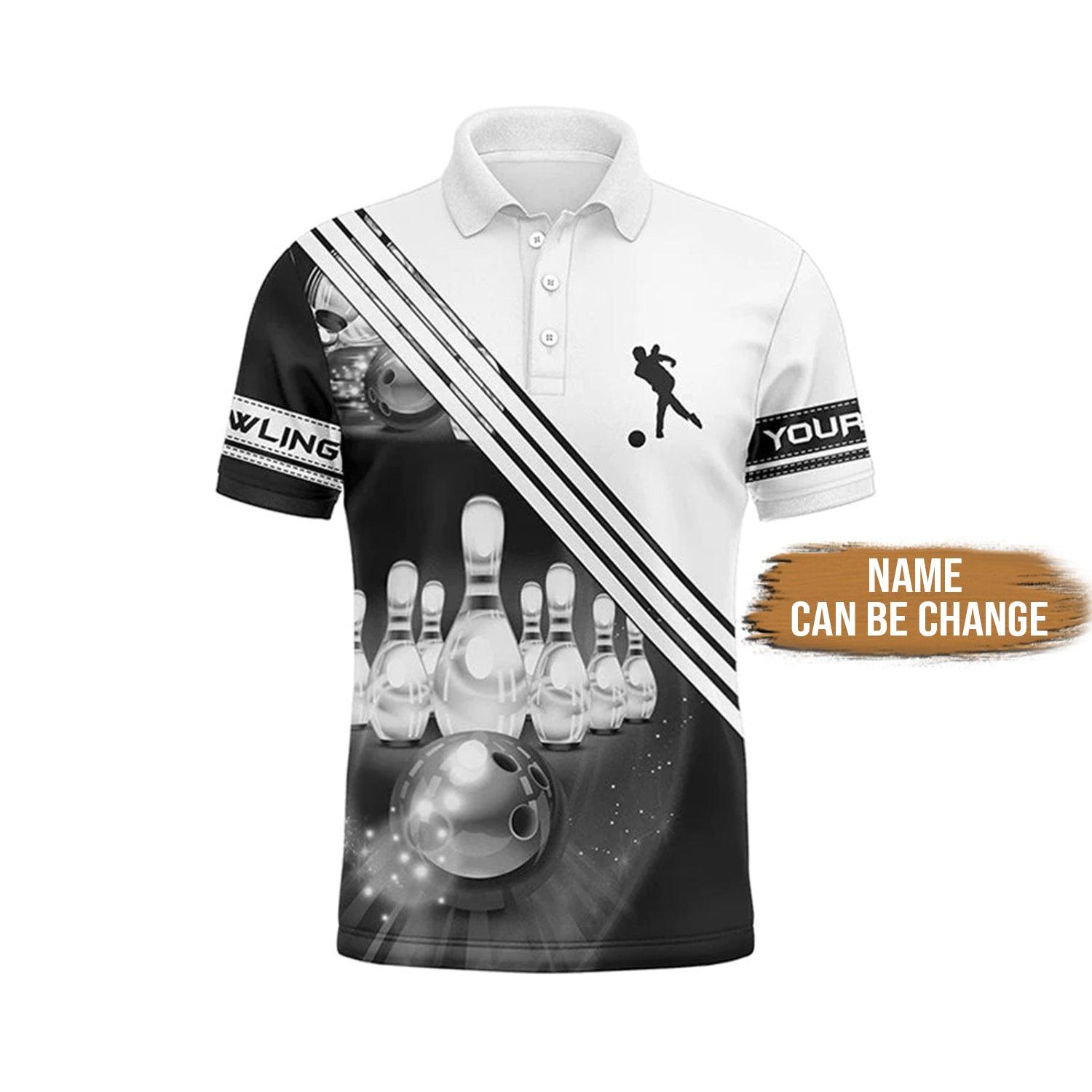 Bowling Custom Men Polo Shirt - Custom Bowling Shirts For Men Bowling Ball And Pins Personalized Bowling Polo Shirt - Perfect Gift For Friend, Family - Amzanimalsgift