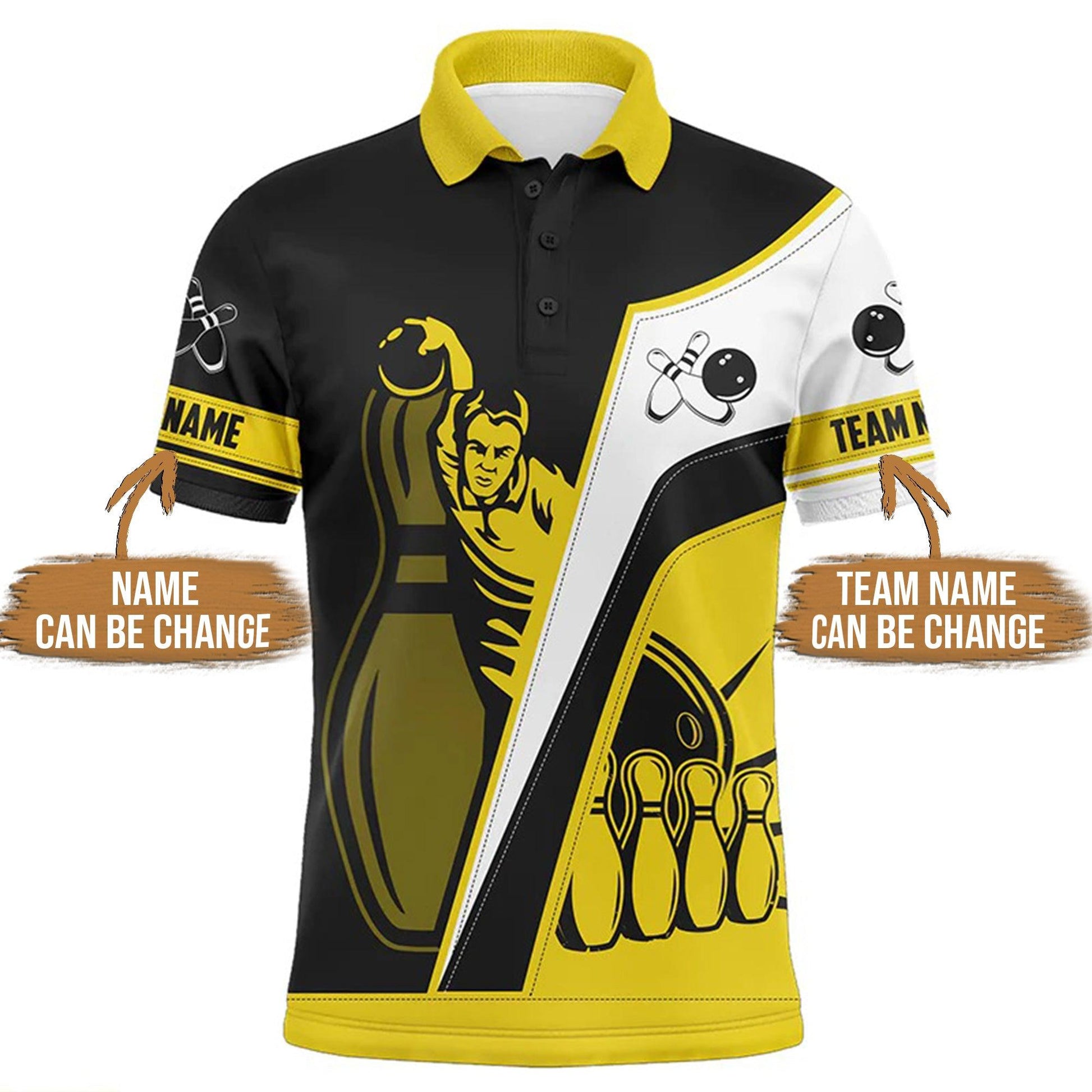 Bowling Custom Men Polo Shirt - Custom Bowling Team Multicolor Personalized Bowling Polo Shirt - Perfect Gift For Friend, Family - Amzanimalsgift