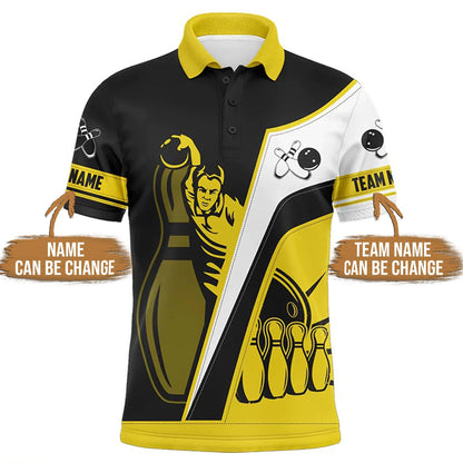 Bowling Custom Men Polo Shirt - Custom Bowling Team Multicolor Personalized Bowling Polo Shirt - Perfect Gift For Friend, Family - Amzanimalsgift