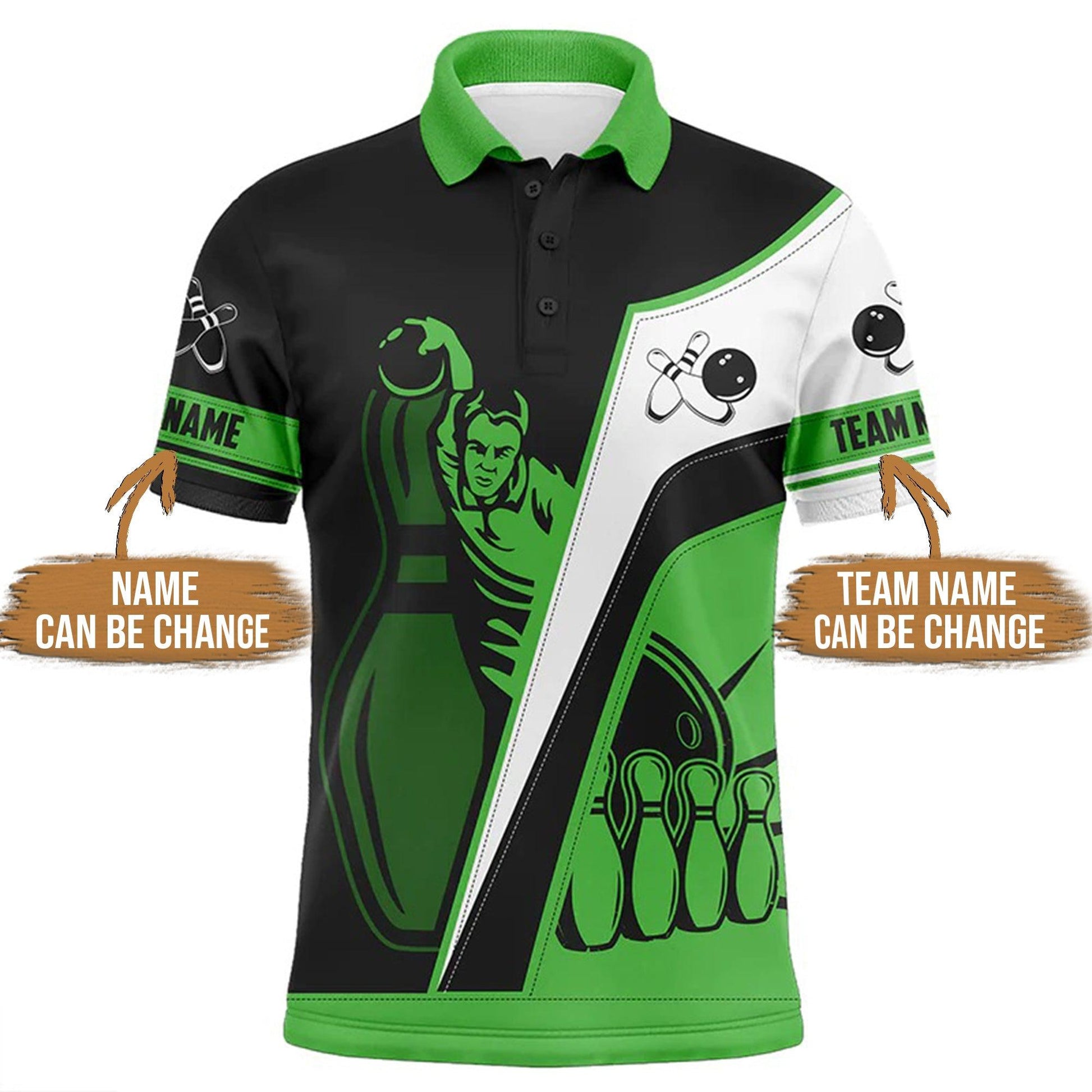 Bowling Custom Men Polo Shirt - Custom Bowling Team Multicolor Personalized Bowling Polo Shirt - Perfect Gift For Friend, Family - Amzanimalsgift