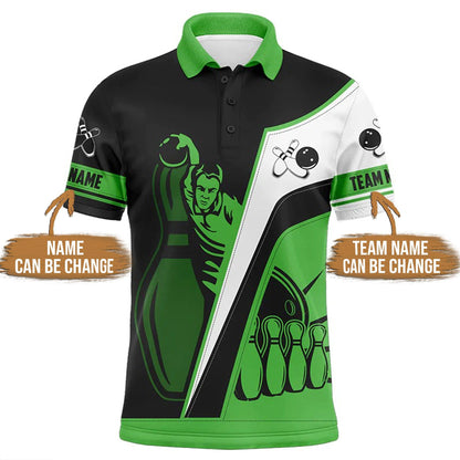 Bowling Custom Men Polo Shirt - Custom Bowling Team Multicolor Personalized Bowling Polo Shirt - Perfect Gift For Friend, Family - Amzanimalsgift