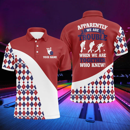 Bowling Custom Men Polo Shirt - Custom Funny Men, American Flag Beer Personalized Bowling Polo Shirt - Gift For Friend, Family - Amzanimalsgift