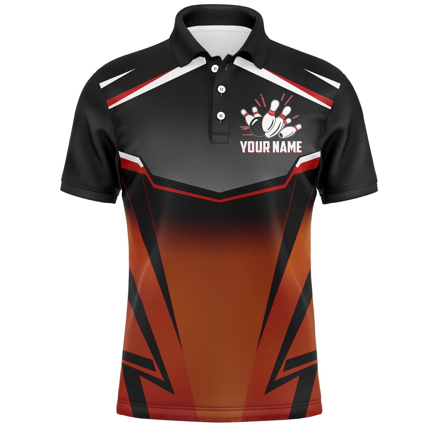 Bowling Custom Men Polo Shirt - Custom Kingpins Orange Polo Bowling Personalized Bowling Polo Shirt - Perfect Gift For Friend, Family - Amzanimalsgift