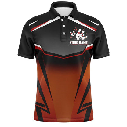 Bowling Custom Men Polo Shirt - Custom Kingpins Orange Polo Bowling Personalized Bowling Polo Shirt - Perfect Gift For Friend, Family - Amzanimalsgift